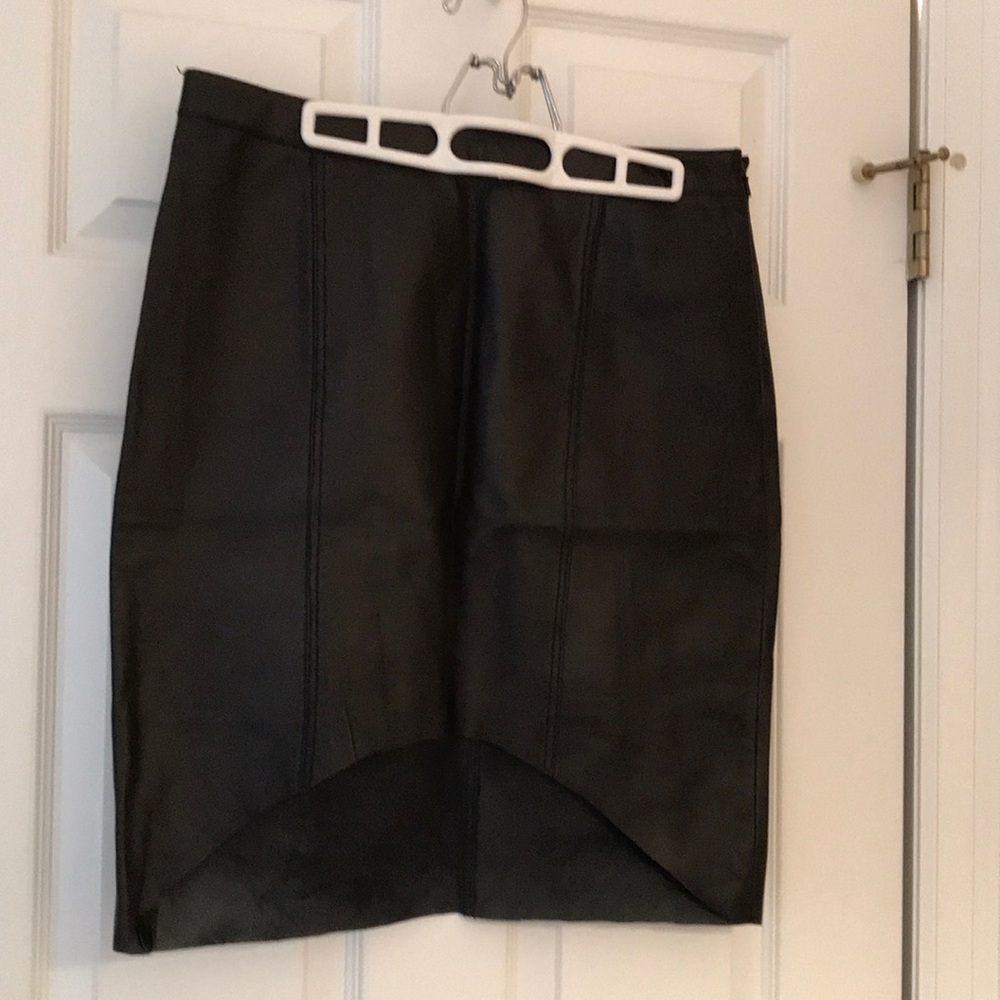 Black leather skirt